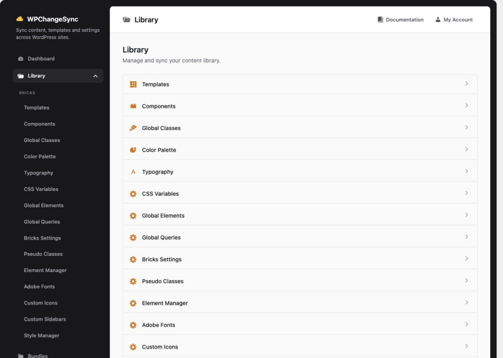 WPChangeSync Library screenshot