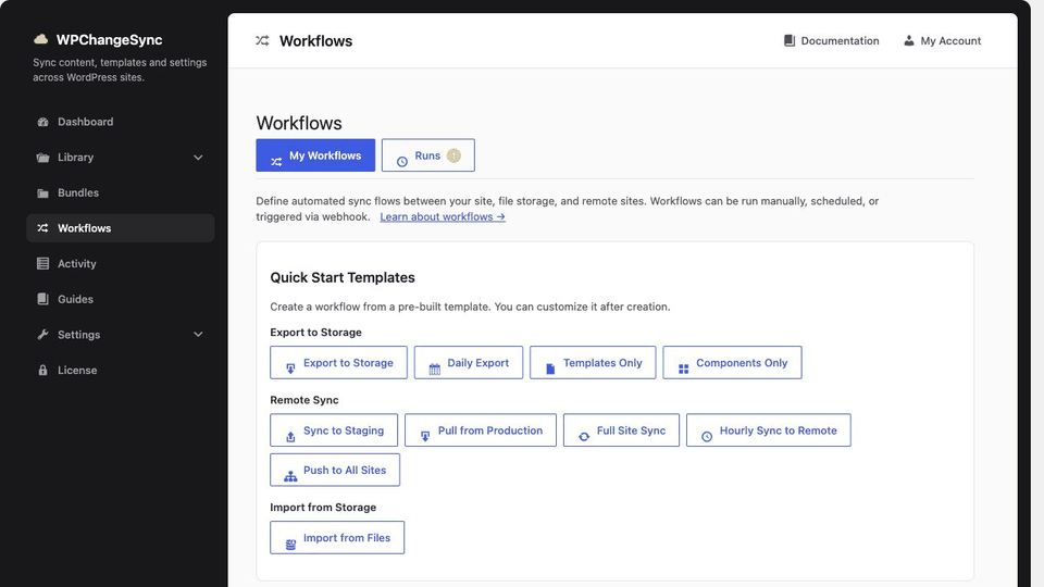 WPChangeSync workflow release walkthrough
