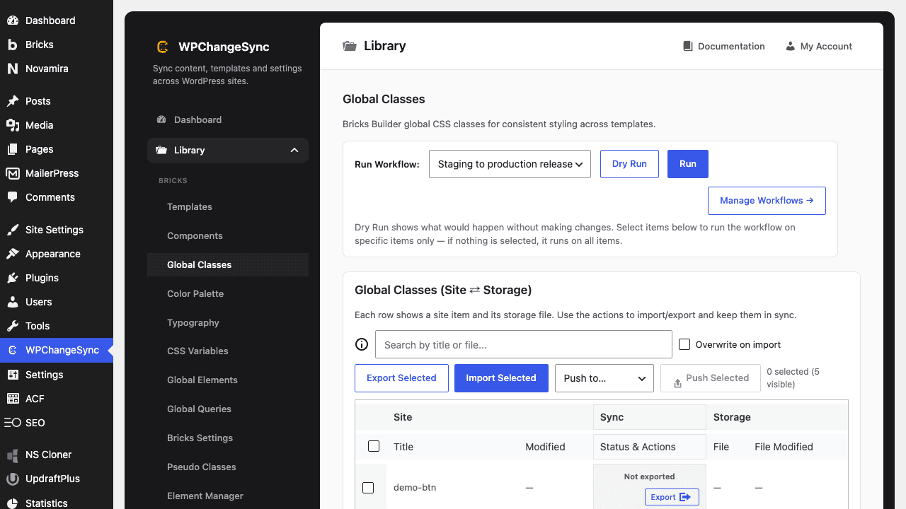 Global CSS Classes