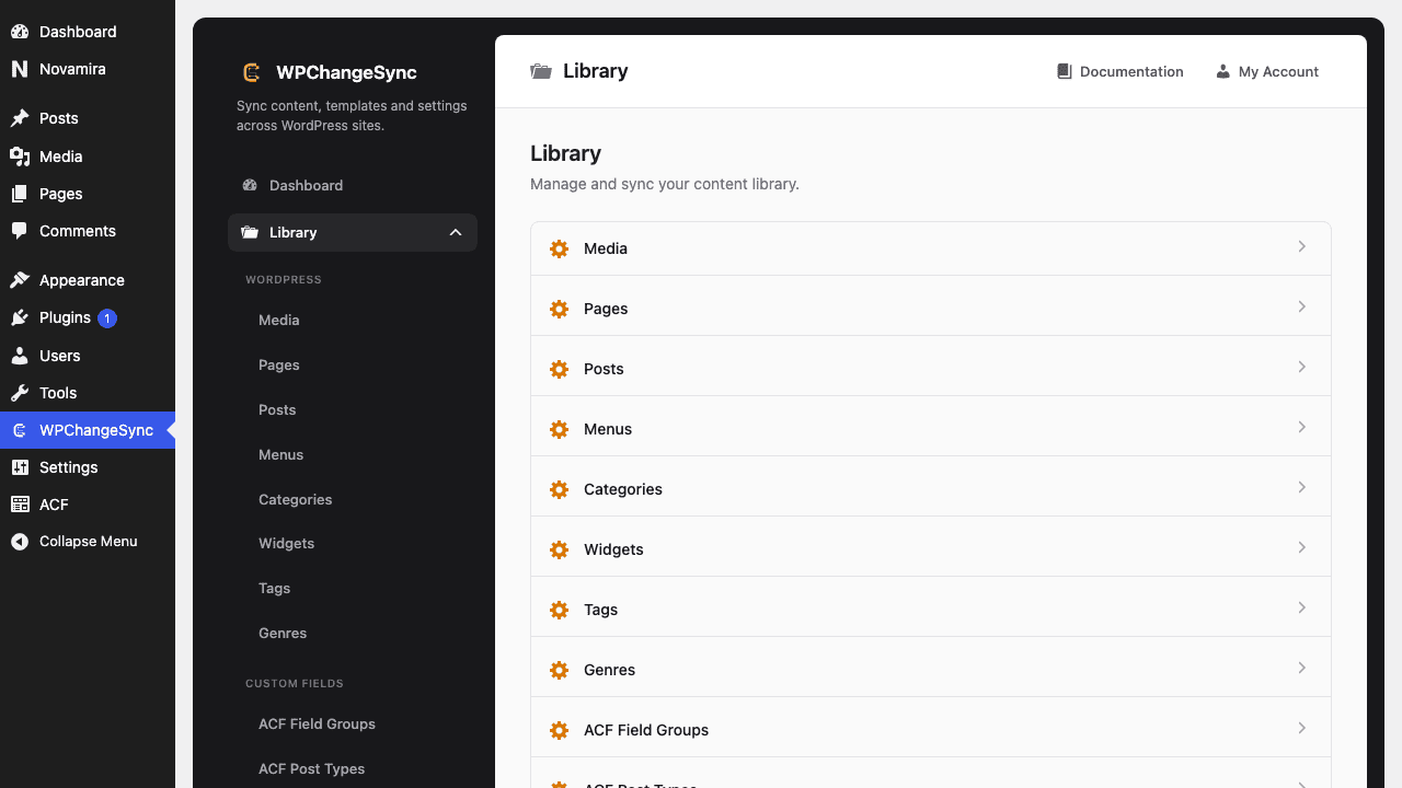 Open a Library Section